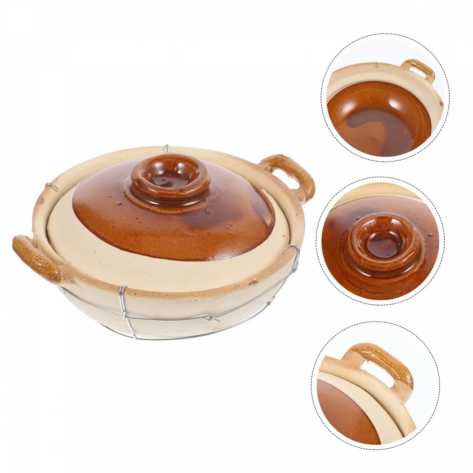 Керамическая кастрюля VICASKY Китайский глиняный горшок Многофункциональная для супа и тушения, фото №7