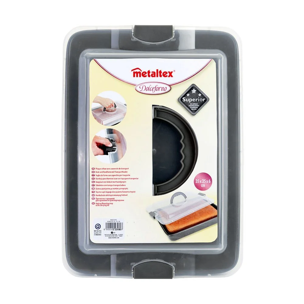 Форма для запекания Metaltex Superior с крышкой, 35.6 x 26 x 8.7 см, серебристая, фото №5 Форма для запекания Metaltex Superior с крышкой, 35.6 x 26 x 8.7 см, серебристая, фото №5