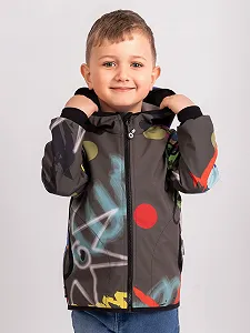 Софтшелл куртка Unuo Дитяча з флісовою підкладкою та капюшоном Водовідштовхувальна, вітрозахисна, дихаюча synthetic.ua - Фото 1