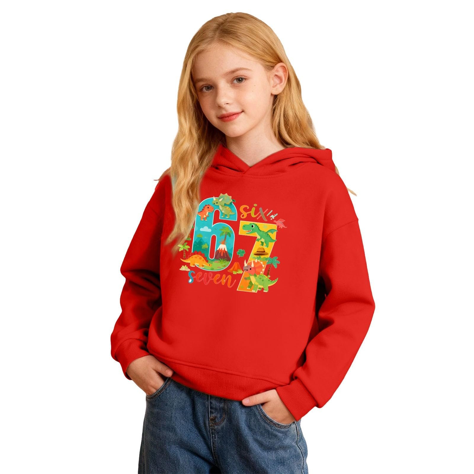 Худі 67 Meme Підлітковий Худі з довгими рукавами та принтом 67, фото №4