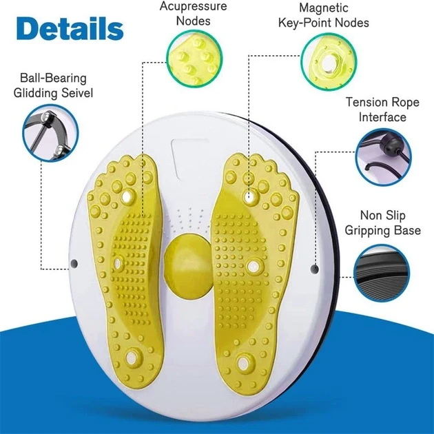 Тренажер диск для похудения талии и живота с массажем ступней LiveUP Желтый, фото №1 Тренажер диск для похудения талии и живота с массажем ступней LiveUP Желтый, фото №1