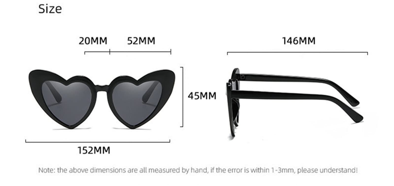 Солнцезащитные очки в форме сердца Ailovone, 3 шт., фото №6