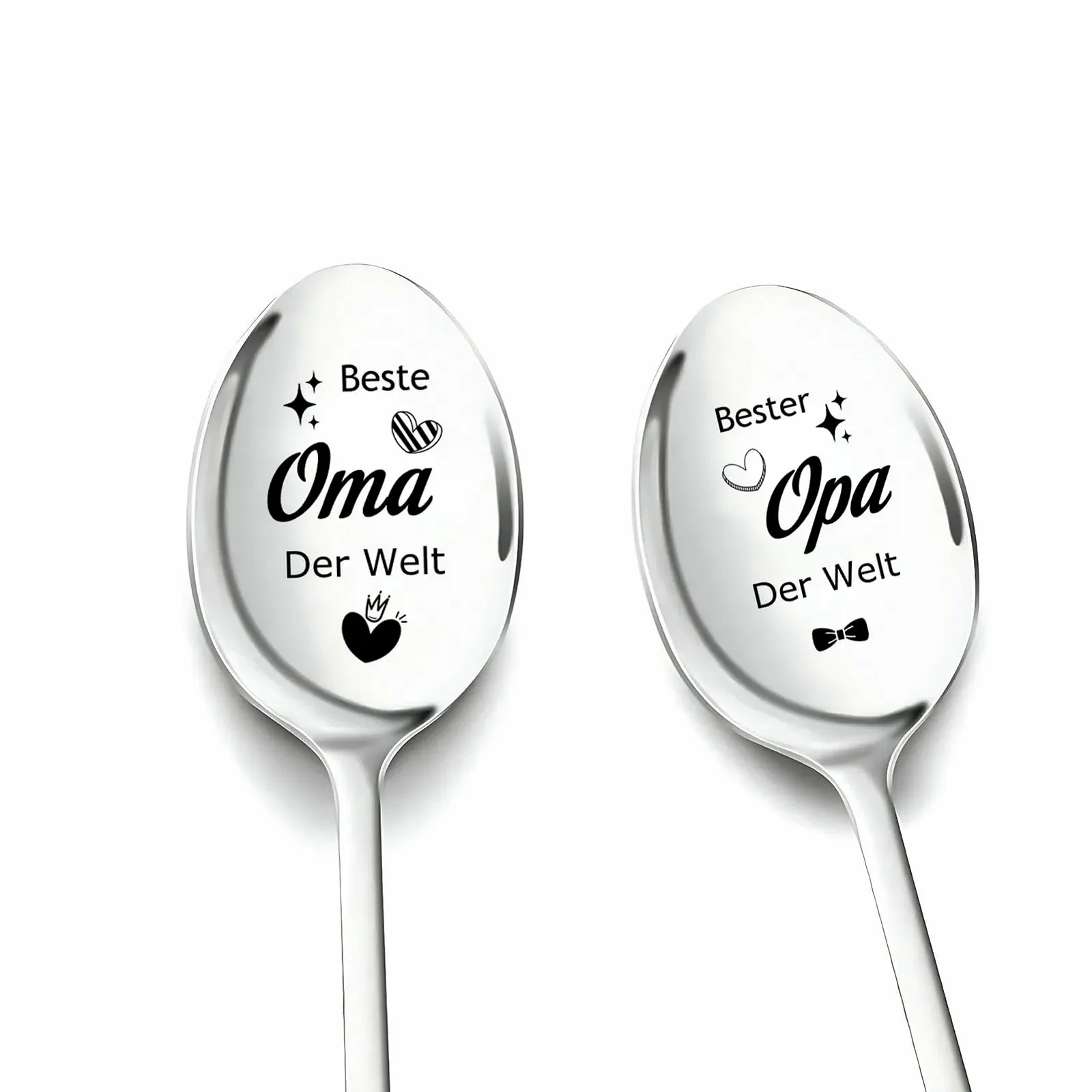 Ложка кавова з гравіюванням Grandma and Grandpa Gift, 2 шт., фото №1