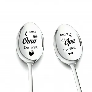 Кофейная ложка с гравировкой Grandma and Grandpa Gift, 2 шт - Фото 1