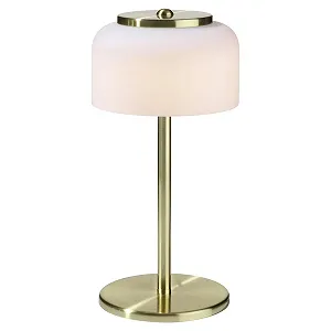 Настільна лампа casa NOVA LED висота 33 см латунь біла метал скло - Фото 1