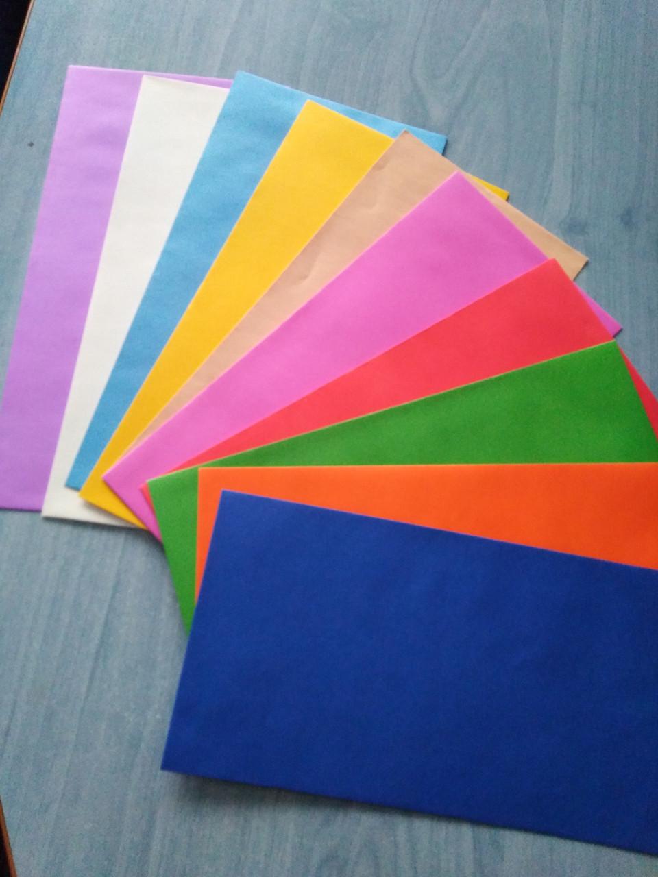 Конверты розовые Евро формат подарочные бумажные канцелярские почтовые конверты. Упаковка 10 шт., фото №2