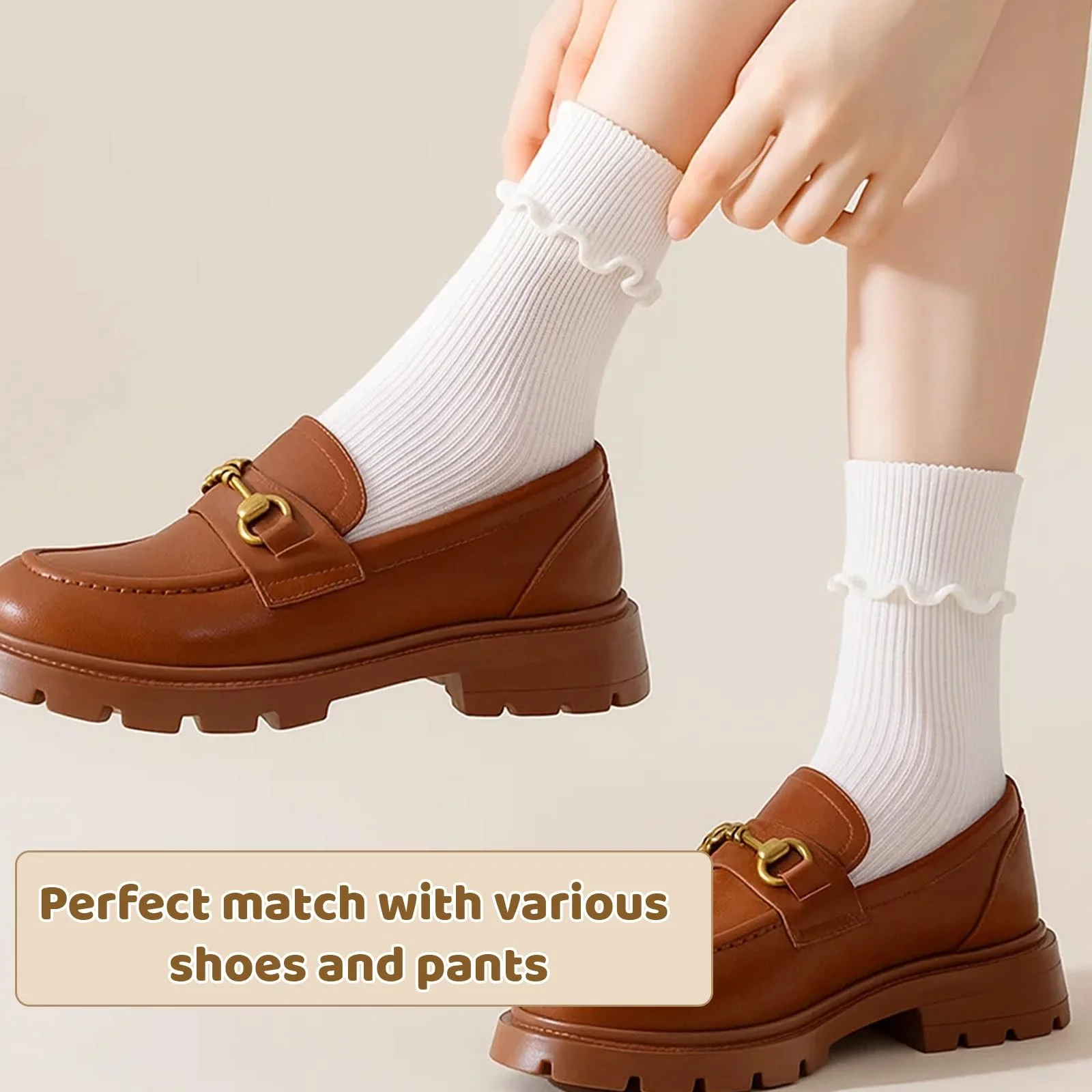 Шкарпетки з рюшами Жіночі Білі та Чорні (8 пар), фото №5 Шкарпетки з рюшами Жіночі Білі та Чорні (8 пар), фото №5