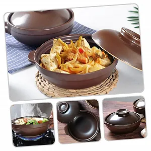 Керамическая форма для запекания Garneck с боковыми ручками термостойкая для супа и риса synthetic.ua - Фото 1