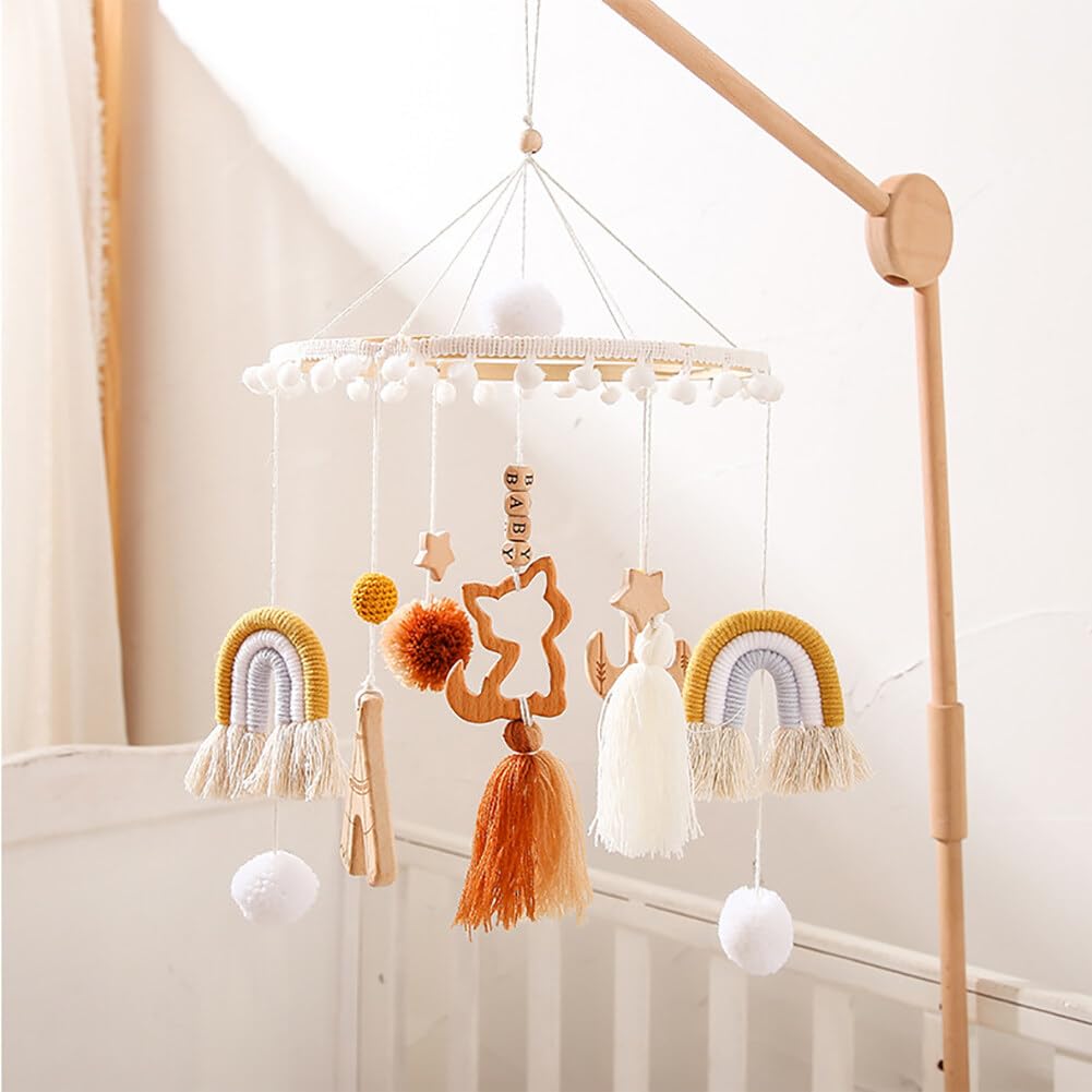 Мобиль для детской кроватки с колокольчиками Baby Gift Rattle Toy с фетровыми шариками и облаками, фото №4