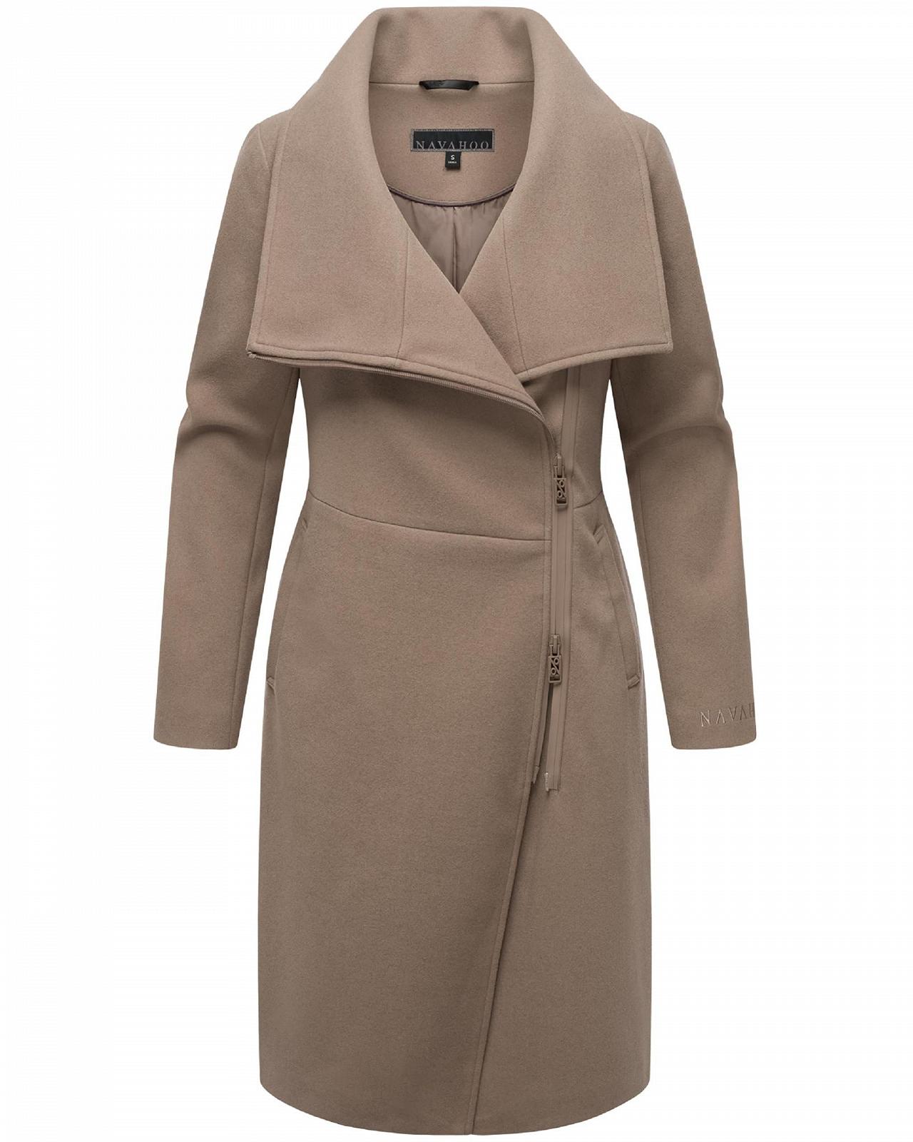 Жіноча перехідна куртка Navahoo у вовняному вигляді з асиметричним коміром і водонепроникною блискавкою, фото №5