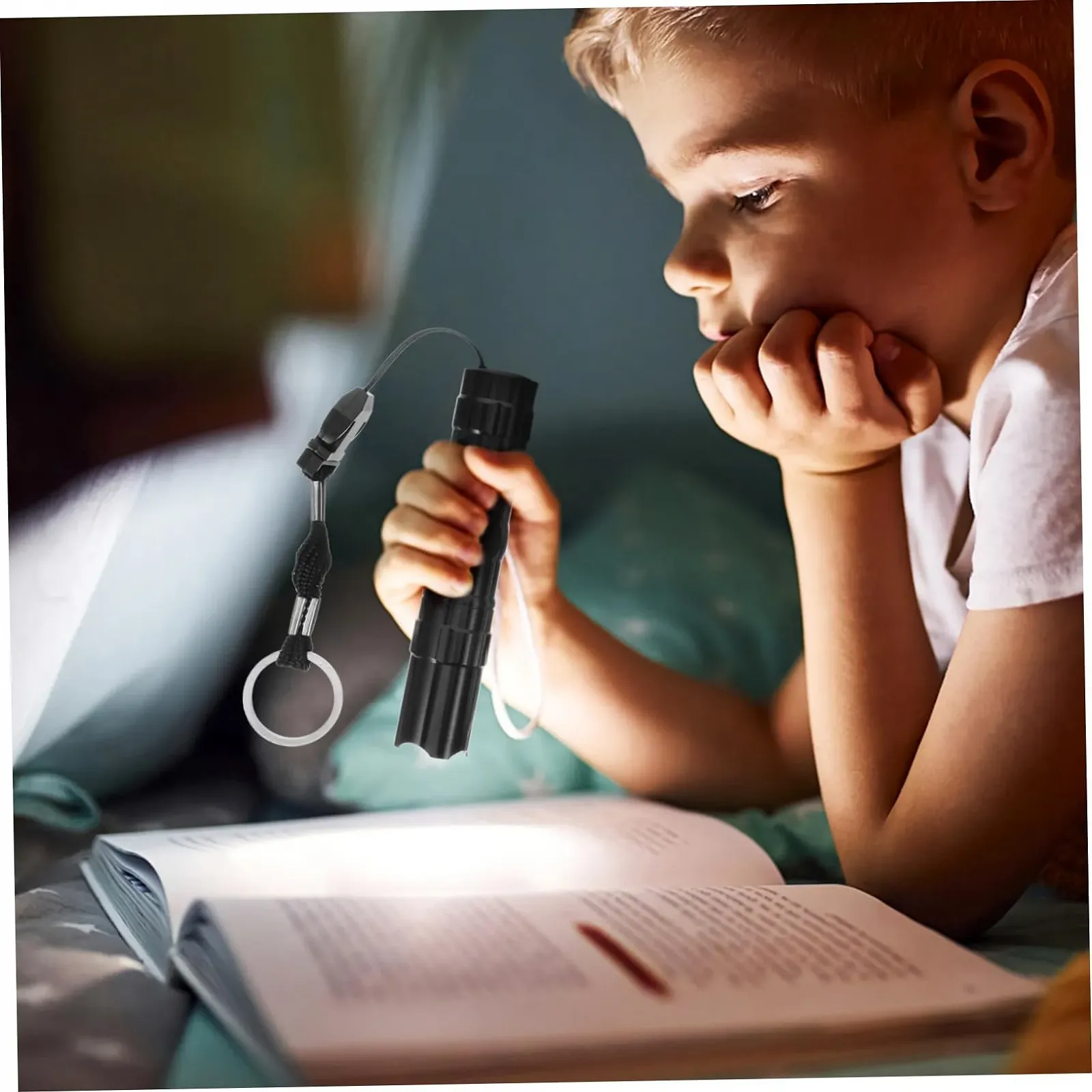 Міні Ліхтарик Водонепроникний Портативний Ударостійкий Алюмінієвий Сплав Аварійне Освітлення Брелок для вулиці Срібний/Чорний, фото №5