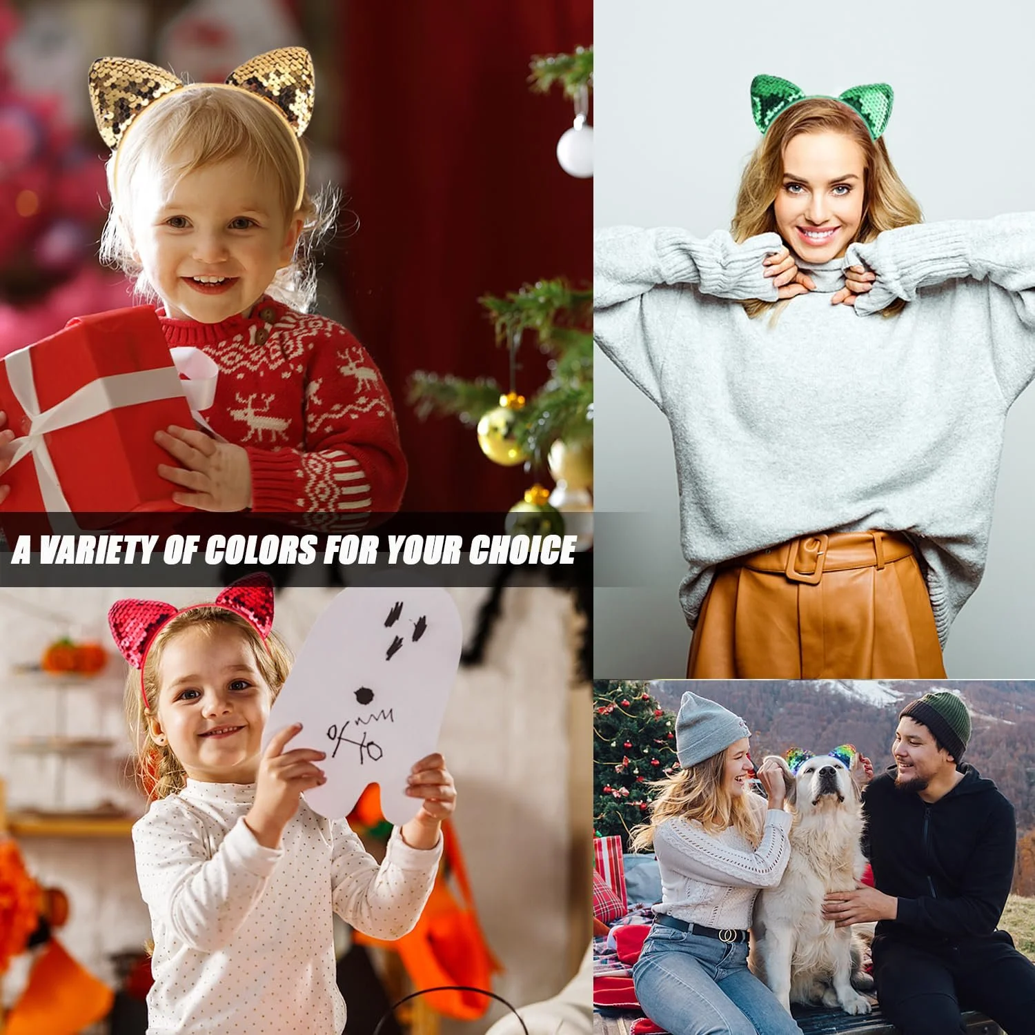 Обруч для волосся Вушка котика з блискітками, фото №5