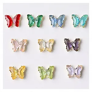 Украшения для ногтей Бабочка Кристалл и Металл 3D 100шт Разноцветные (Цвет: 6-100шт) synthetic.ua - Фото 1