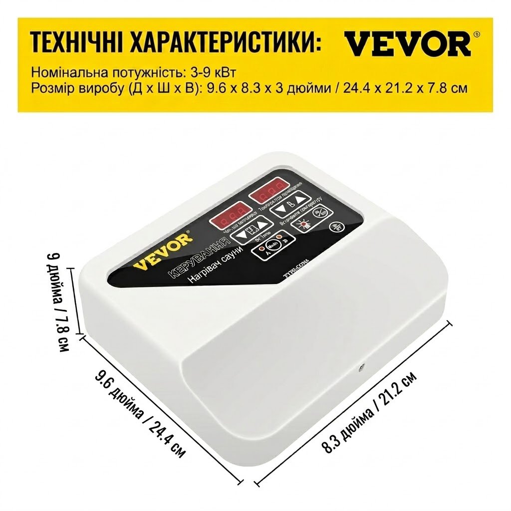 Внешний контроллер для сауны VEVOR FlowerW 3-9kw CON-1 Белый, фото №3