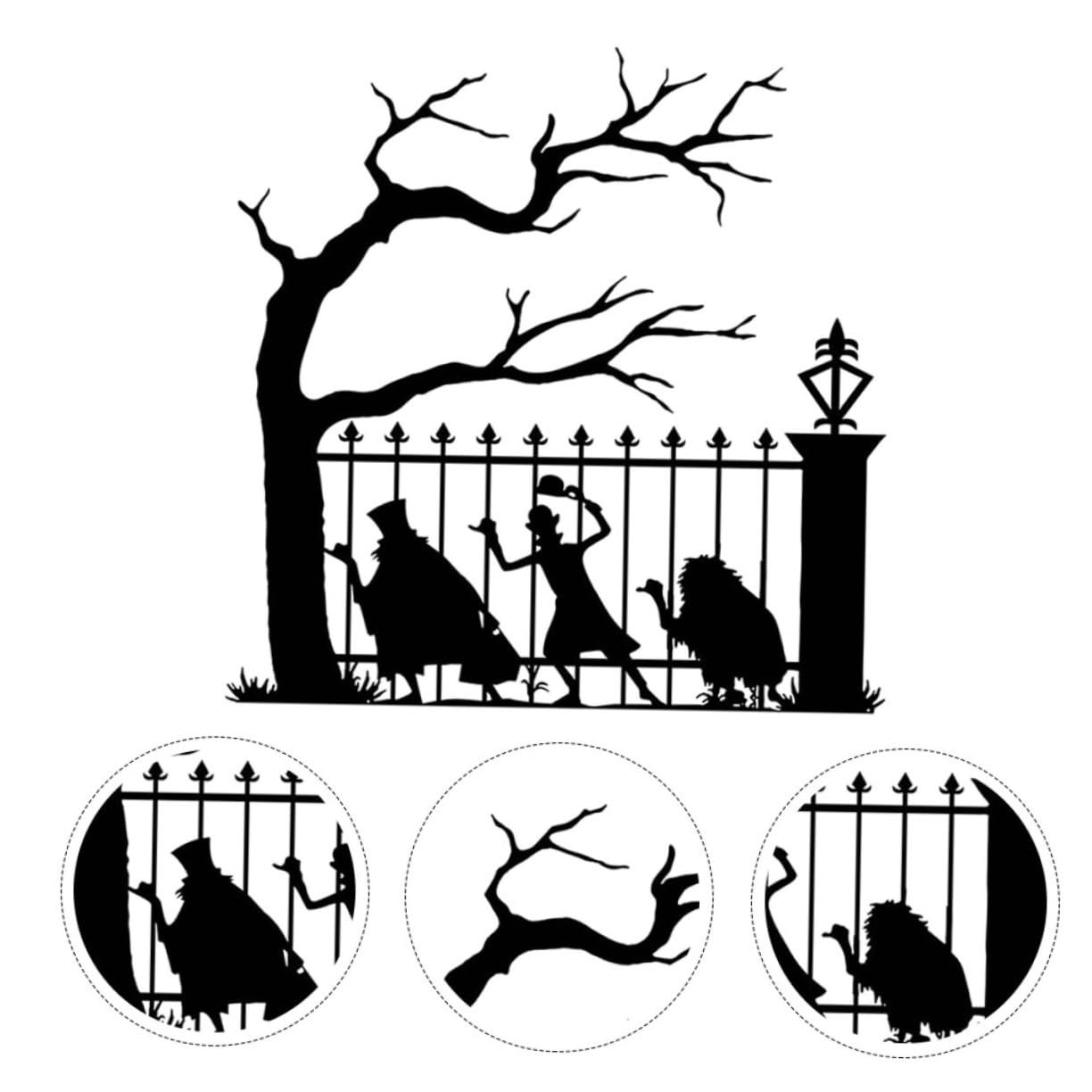 Наклейки на стену HOMSFOU Halloween Самоклеящиеся Черный, фото №3