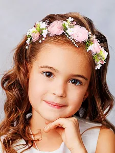 Вінок Квітка IYOU для дівчинки Квіти Рожевий - Фото 1