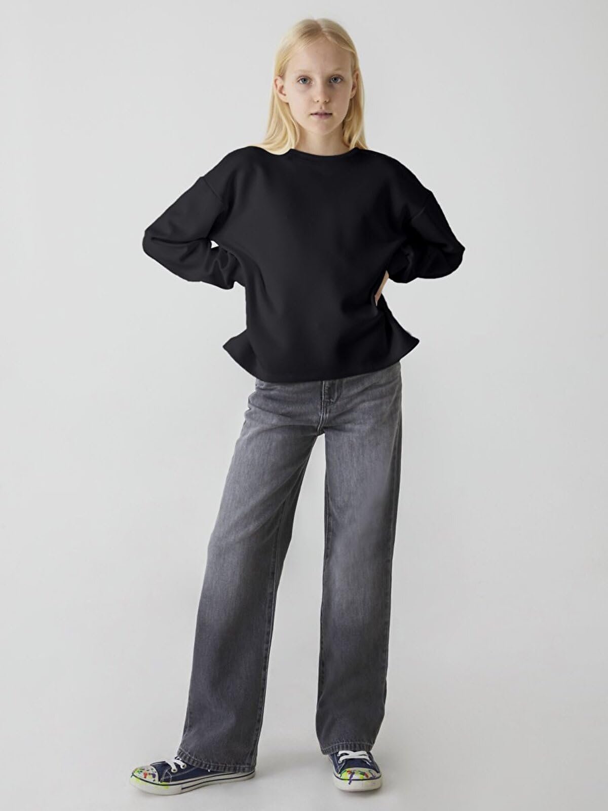 Толстовка LTB Jeans Pagoto для девочек, размер 152 см, черная, фото №2