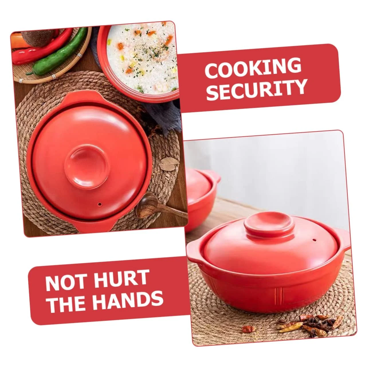 Термостойкий глиняный горшок для супов и блюд из риса, фото №4