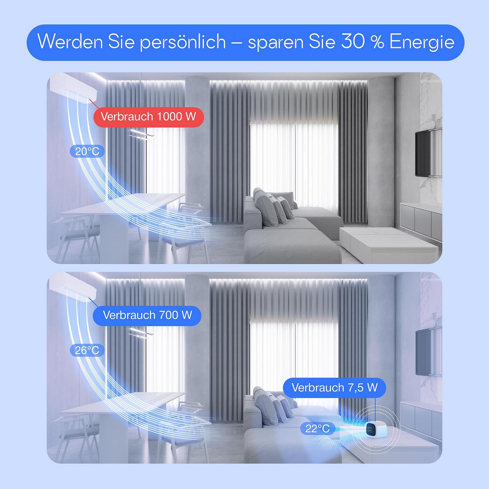 Повітроохолоджувач та зволожувач Evapolar evaCHILL Портативний USB LED-підсвічування Grey, фото №5