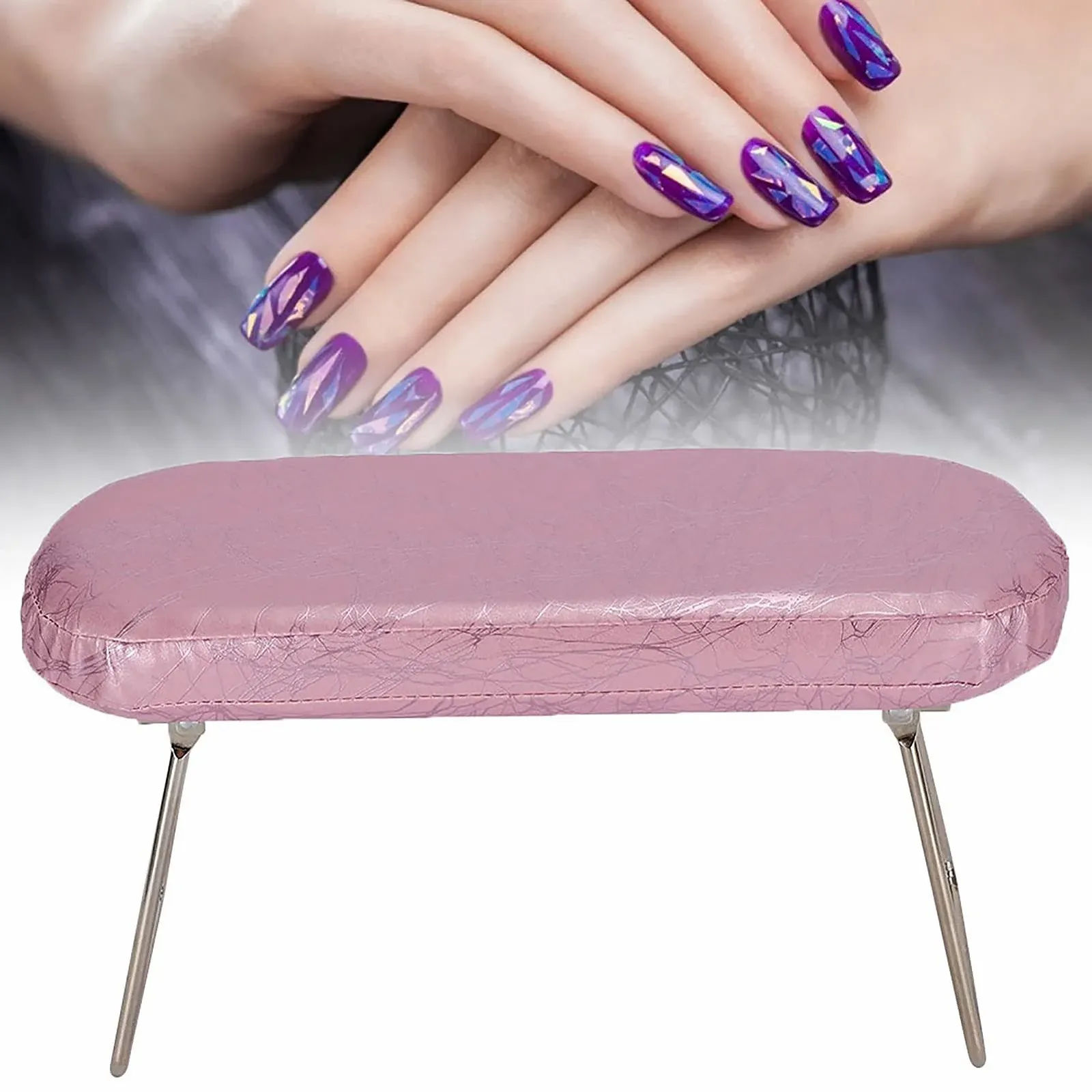 Підставка для рук Манікюрна PU-шкіра з тримачем Plum Pink, фото №2