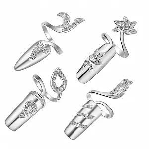 Кольца для ногтей GALPADA 4 шт. Adjustable Open Rhinestone - Фото 1