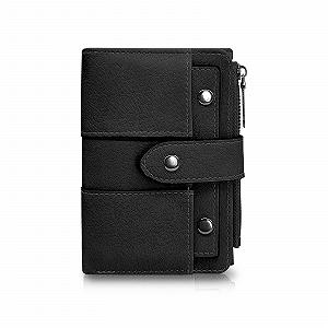Кошелек AdiStylinno Женский Кожаный PU Bifold Многофункциональный с карманом на молнии для монет, компактный кошелек для кредитных карт с отделениями для карт и окошком для ID, черный, Modern - Фото 1