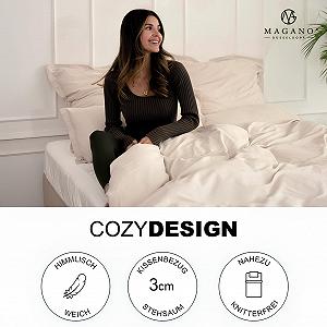 Постільна білизна Magano® Premium 155 x 220 см, Бежевий, Наволочка 80 x 80 см synthetic.ua - Фото 1