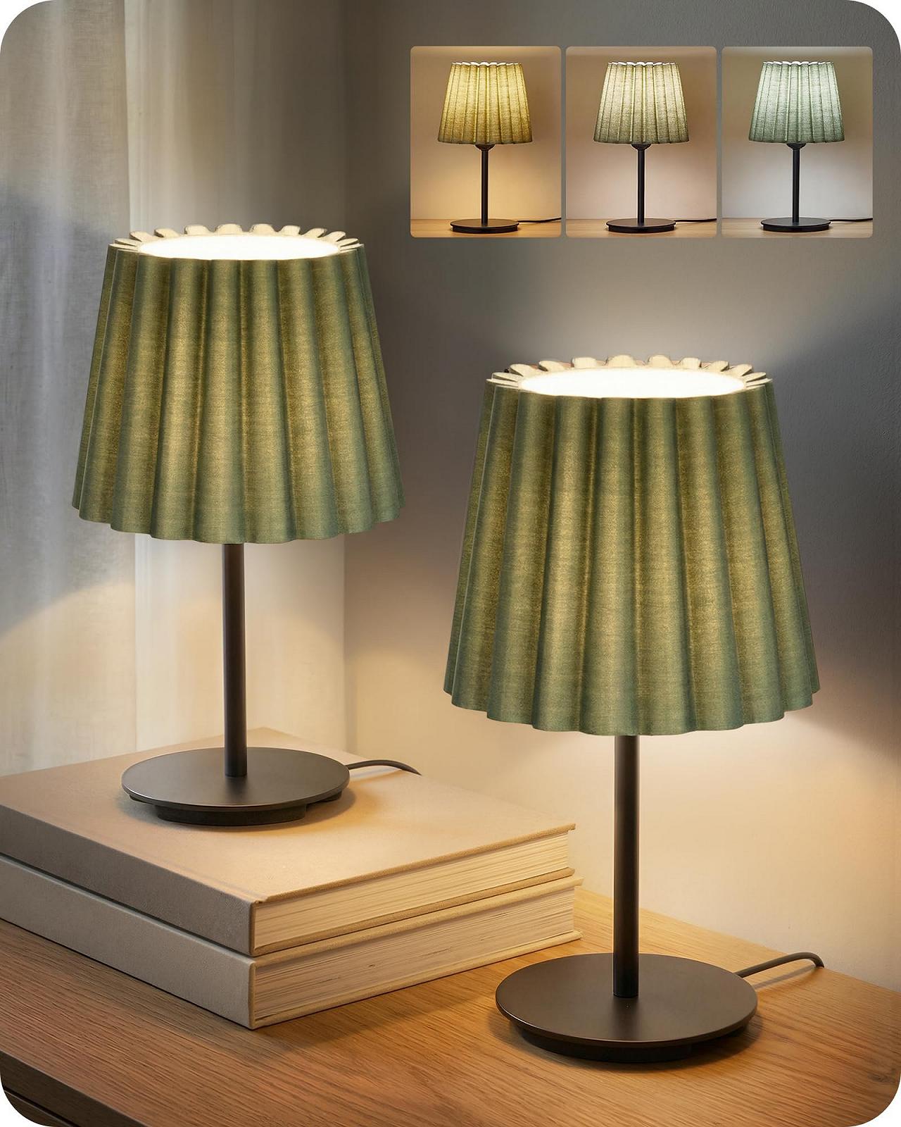 Настільна лампа ZJ15TLDP205 Набір із 2 шт. E27 3 колірні температури зелений/чорний, фото №1