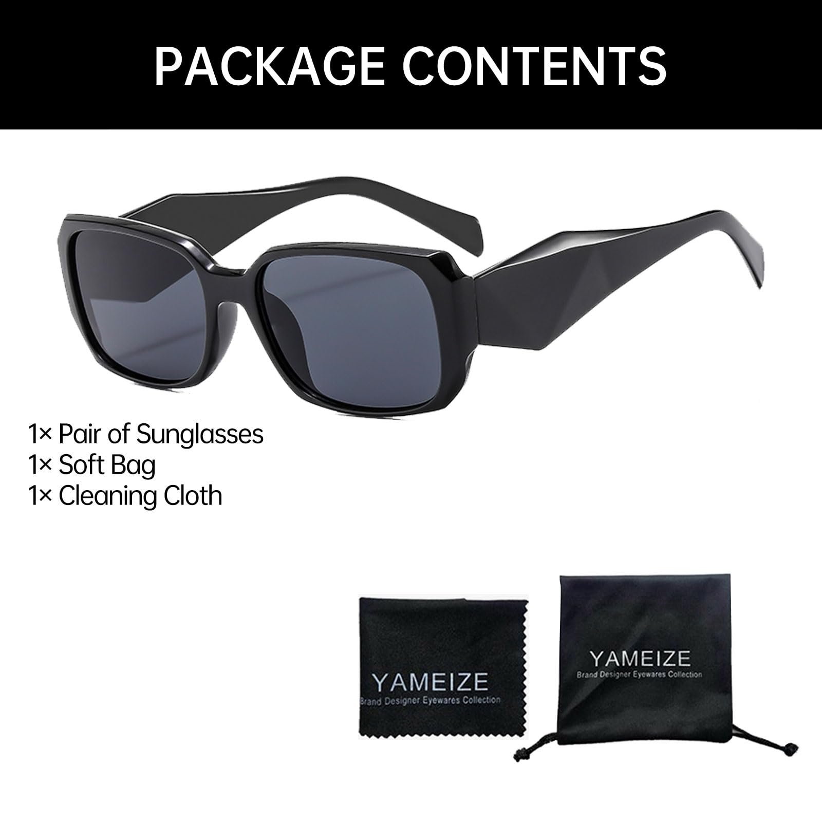 Сонцезахисні окуляри Прямокутні Модні YAMEIZE Квадратні Класичні UV400, фото №4