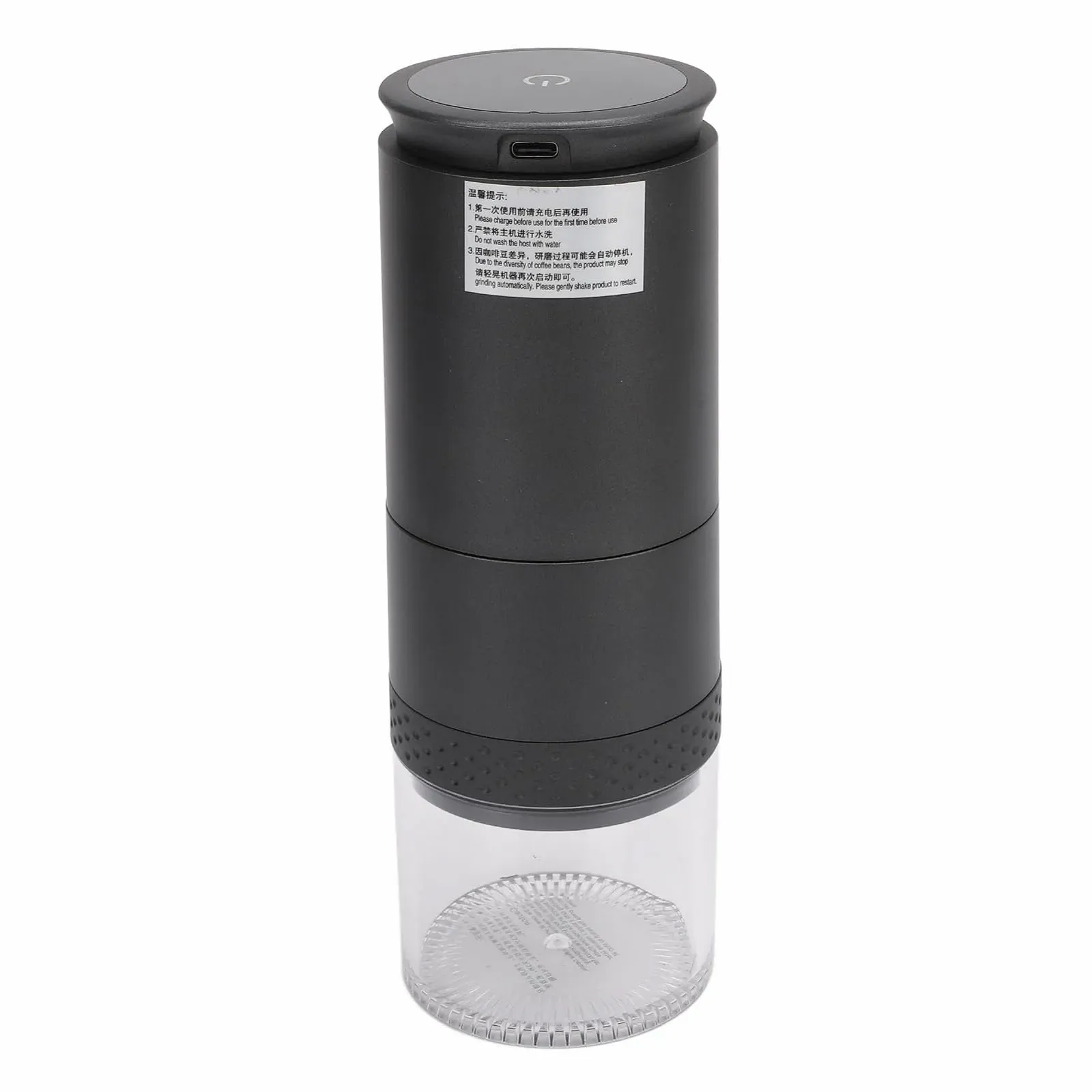 Електрична кавомолка, USB акумуляторна, 38 налаштувань помелу, компактна та легка, Чорний, фото №2
