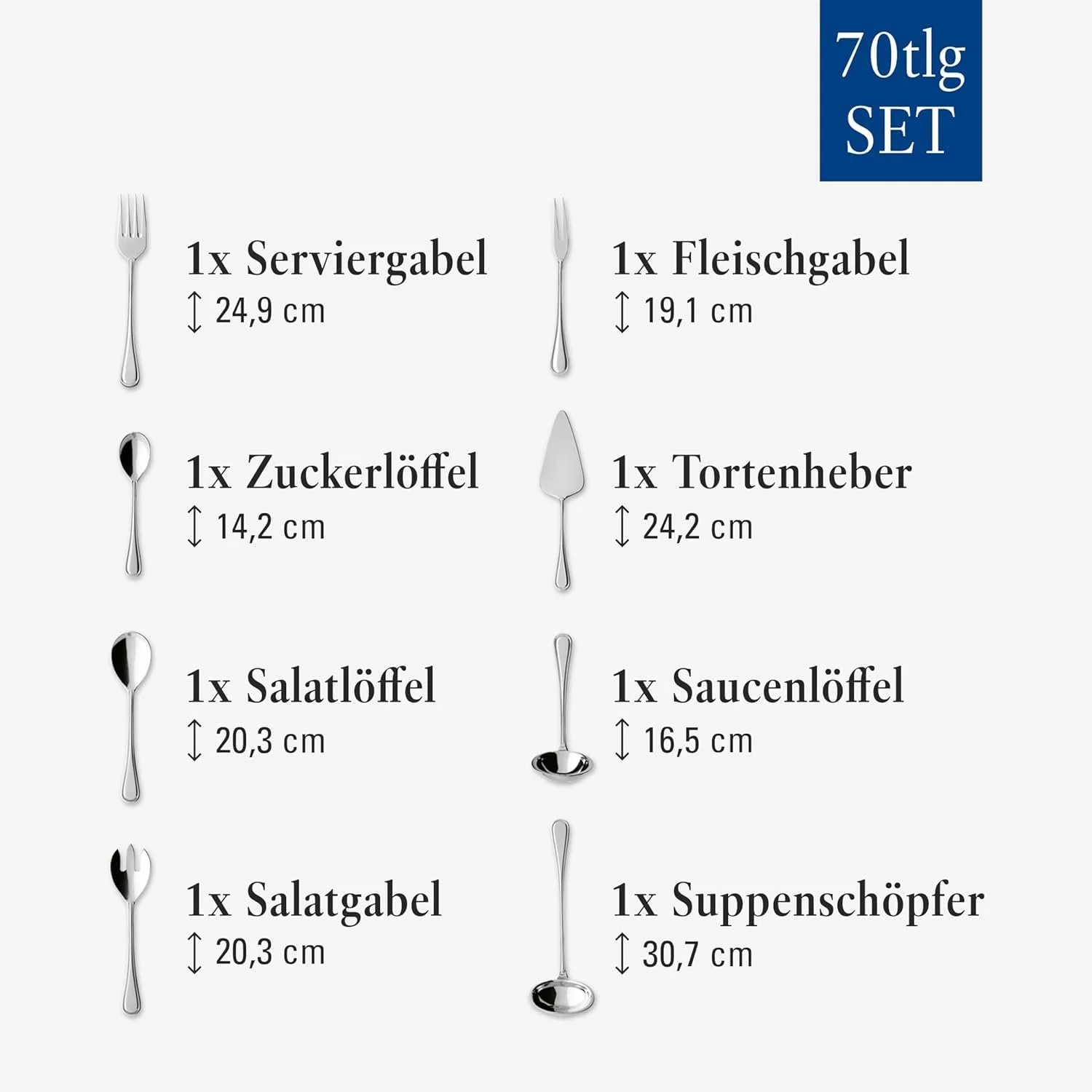 Набор столовых приборов Villeroy & Boch Neufaden-Merlemont 70 предметов, нержавеющая сталь 18/10, фото №4 Набор столовых приборов Villeroy & Boch Neufaden-Merlemont 70 предметов, нержавеющая сталь 18/10, фото №4