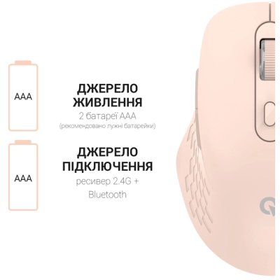Мышка OfficePro M230P Silent Click Wireless/Bluetooth Pink (M230P), фото №11 Мышка OfficePro M230P Silent Click Wireless/Bluetooth Pink (M230P), фото №11