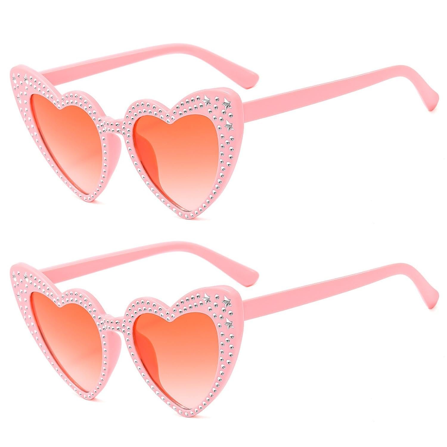 Окуляри у формі серця Рожеві (2 шт.), фото №1