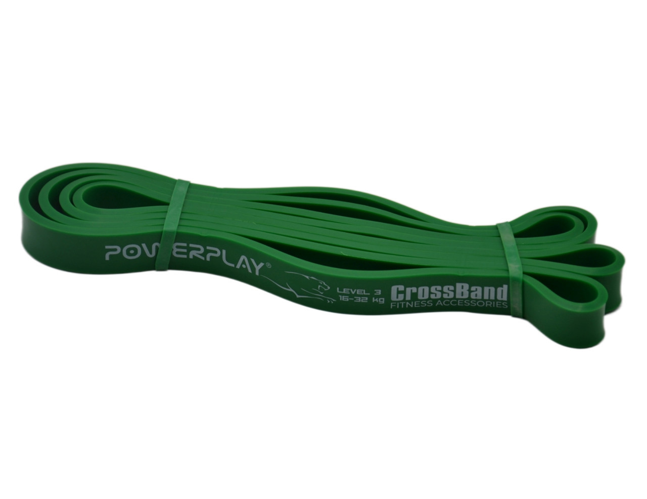 Еспандер-петля гумка для фітнесу і кроссфіту PowerPlay 4115 Power Band Зелена (16-32kg), фото №4
