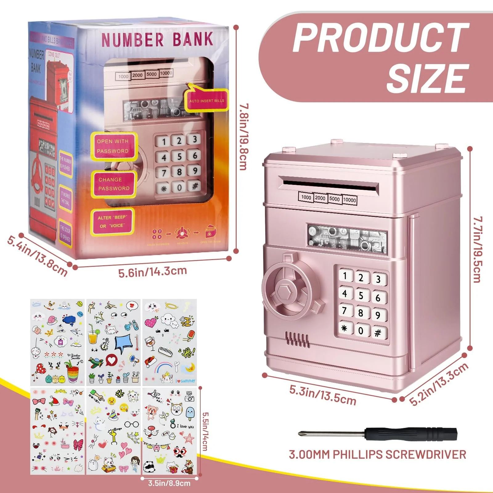 Скарбничка-сейф дитяча Електронна з паролем Автоматична, фото №2