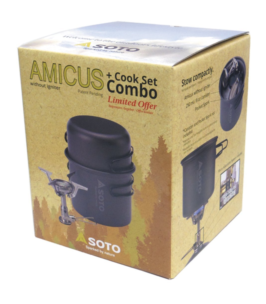Пічка SOTO Amicus з П'єзо + Набір для приготування їжі Комбо, фото №4