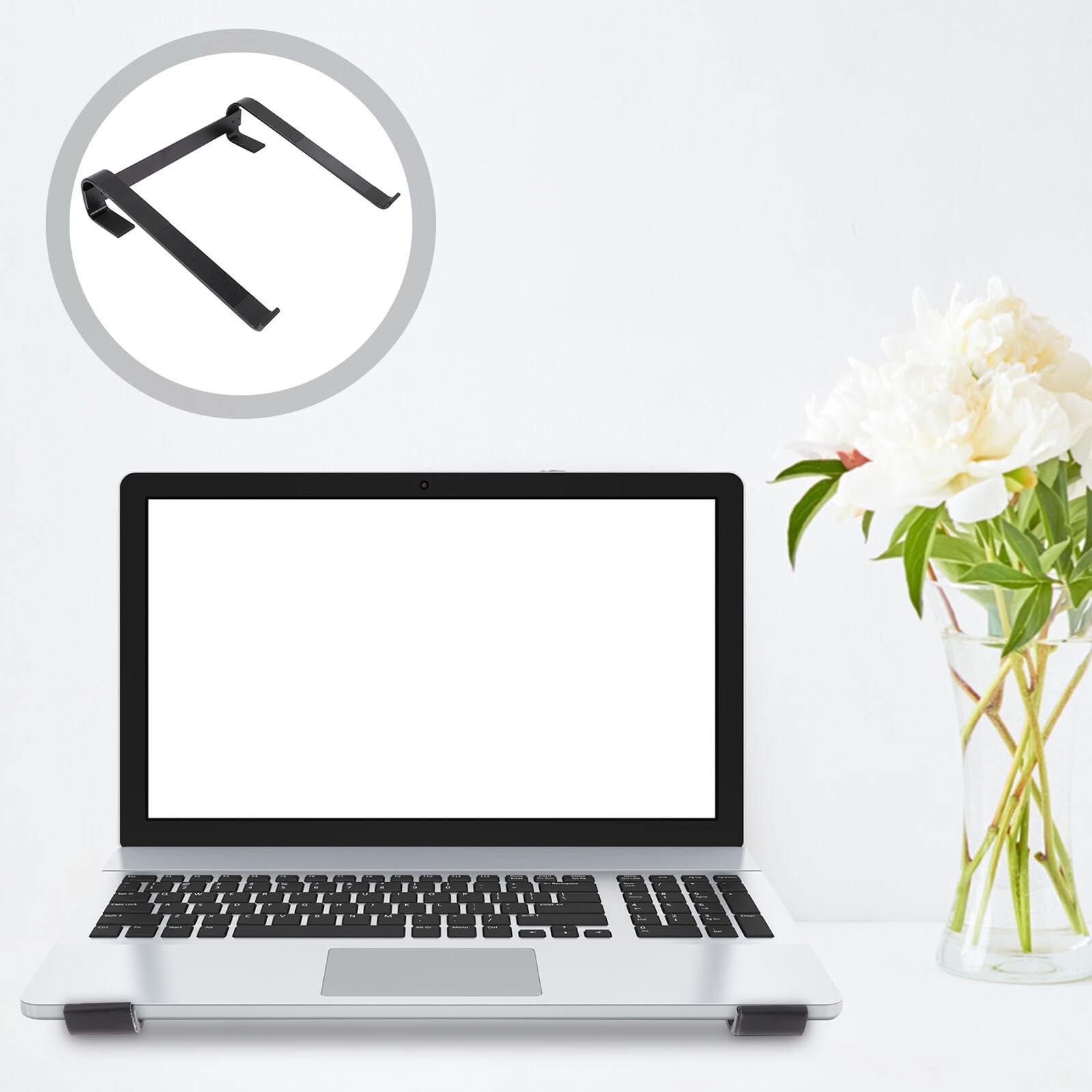 Подставка для ноутбука алюминиевая с эргономичным дизайном Прочная подставка для ноутбука для стола Охлаждающая Нескользящая Прочная для комфортного набора текста и улучшенной осанки, фото №8