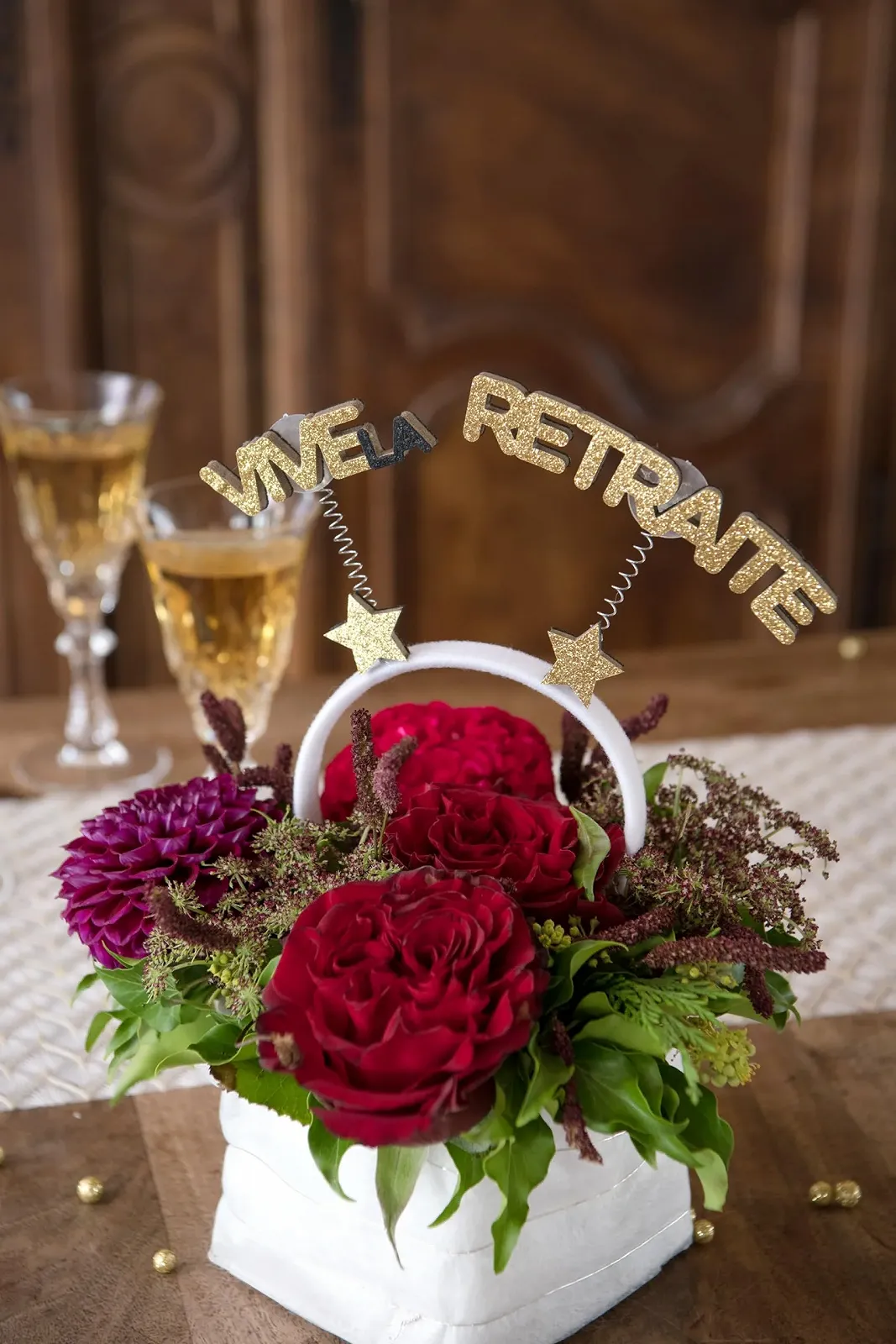 Обруч Alice Santex Vive La Retirement 20 см x 19 см Золотий блиск, фото №5