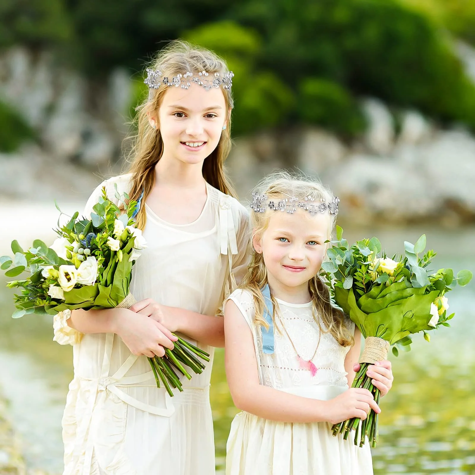 Вінок для волосся Квітка Перли Кристал, фото №4