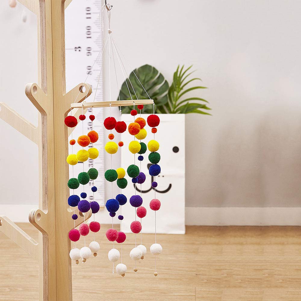 Мобиль Moonvvin для детских кроваток Felt Ball Wind Chime Bed Bell Rattle Toy Hanging Ornaments Photo Props, фото №2