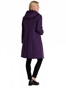 Довге стьобане зимове пальто з капюшоном Afibel synthetic.ua - Фото 1