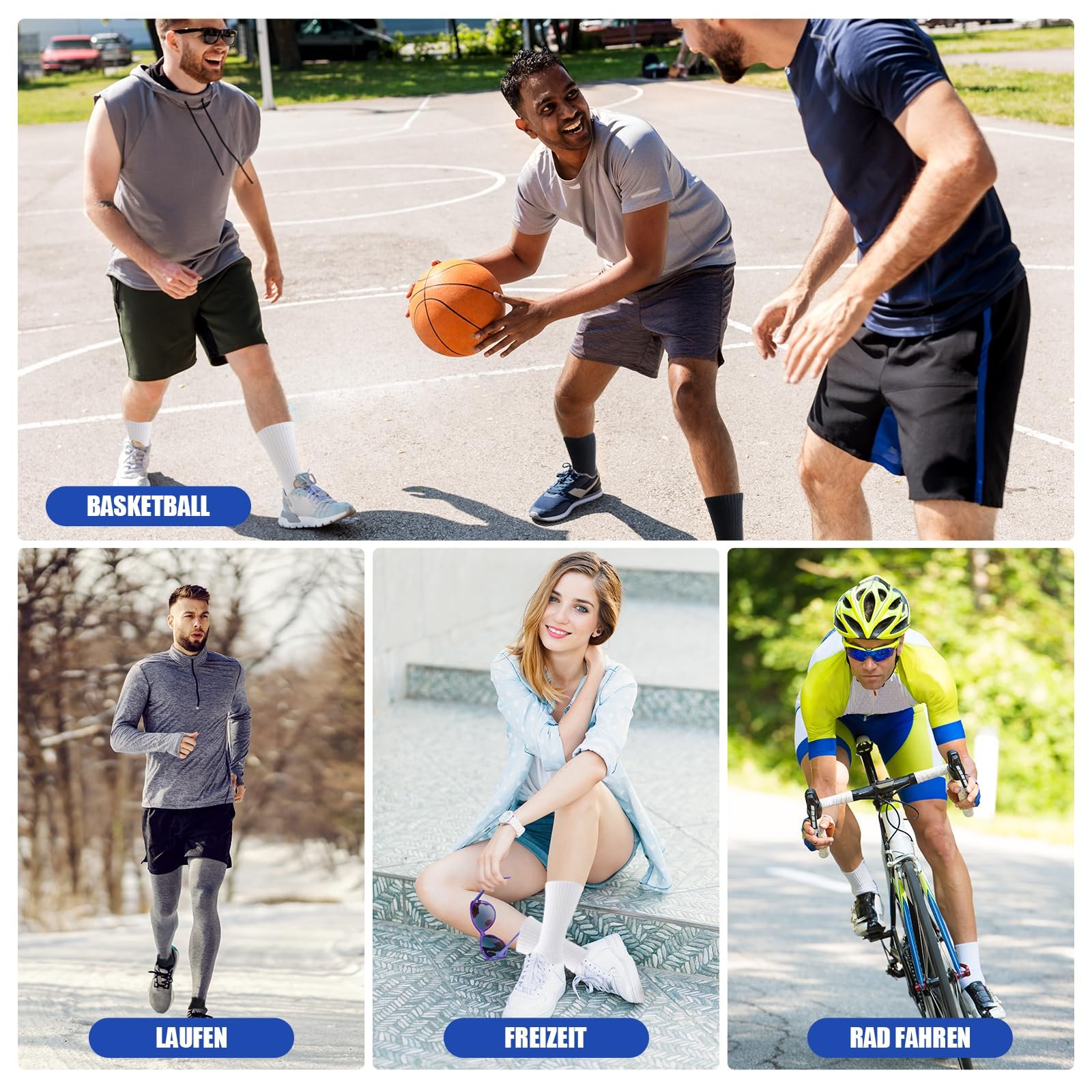 Носки Мужские Женские Хлопковые Дышащие Спортивные Носки для Тенниса Бега Ходьбы 6 пар Черный Белый 43-46 39-42 35-38 47-50, фото №9