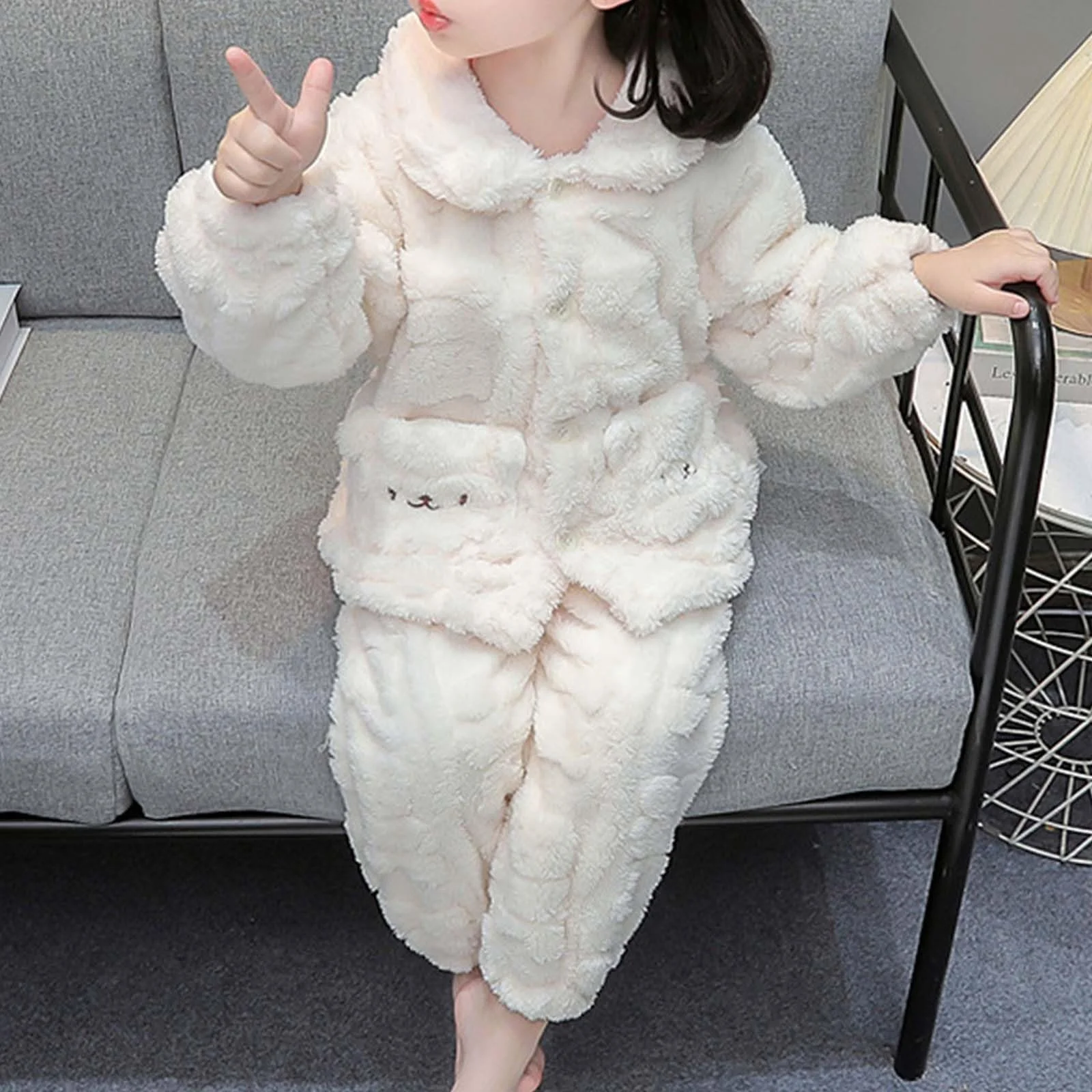 Пижама MNRIUOCII Для девочек Фланелевая Термальная Рубашка с длинными рукавами + Термальные Брюки Комплект 2 шт. Теплая Милая Одежда, фото №9 Пижама MNRIUOCII Для девочек Фланелевая Термальная Рубашка с длинными рукавами + Термальные Брюки Комплект 2 шт. Теплая Милая Одежда, фото №9