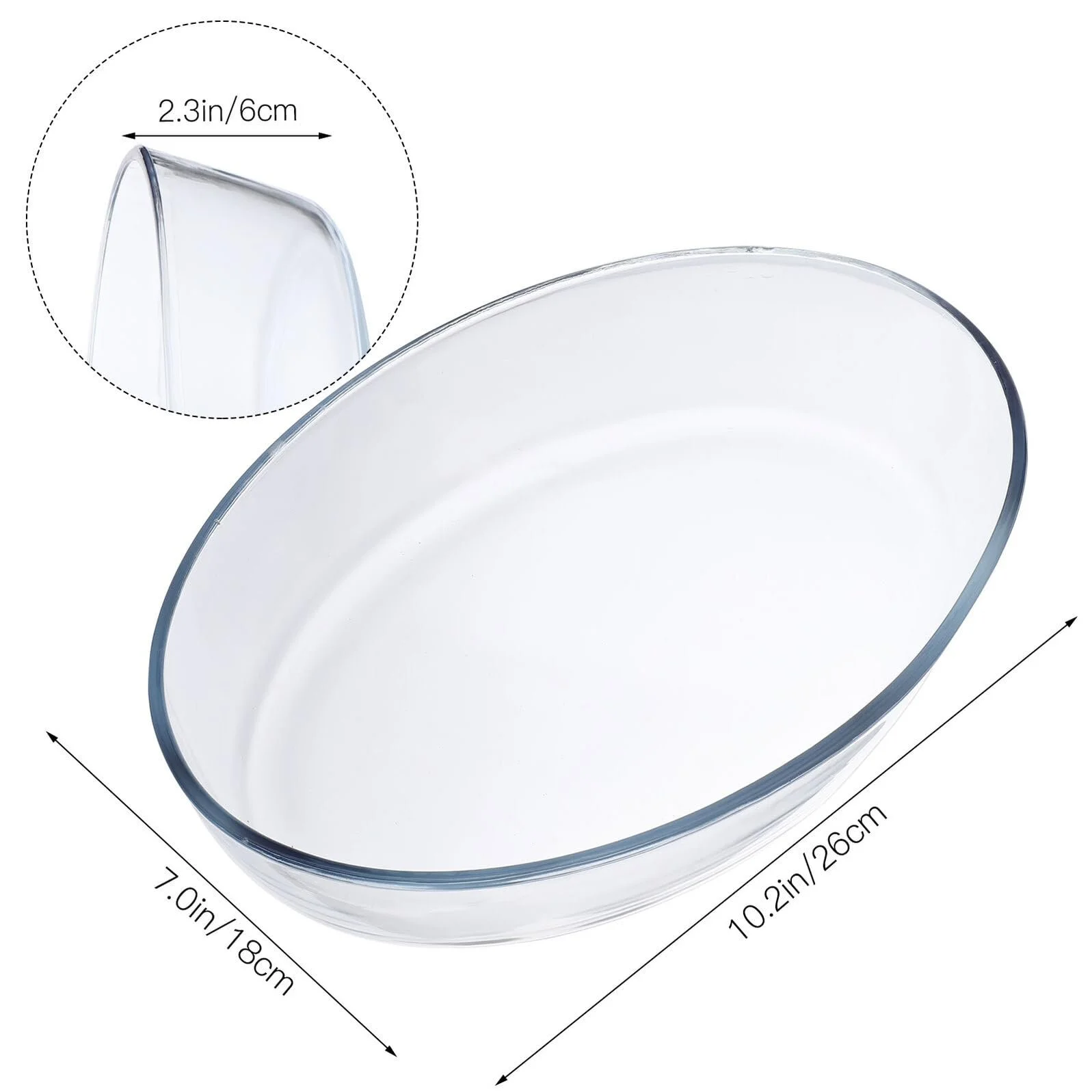 Форма для запекания Toyvian термостойкая стеклянная овальная большой емкости, фото №2 Форма для запекания Toyvian термостойкая стеклянная овальная большой емкости, фото №2