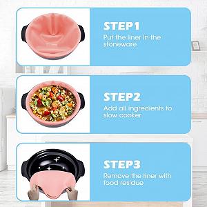 Лайнеры Puooifrty 2 штуки (мешки) подходят для 6 Quarts Slow Cooker (+ розовый) synthetic.ua - Фото 1