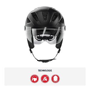 Шлем Велосипедный ABUS Pedelec 2.0 ACE с Задним Фонарем, Козырьком, Дождевиком, Защитой для Ушей, для Мужчин и Женщин synthetic.ua - Фото 1