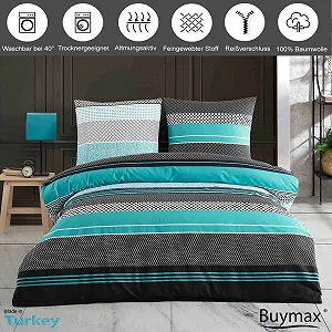 Комплект постільної білизни Buymax, 155 x 220 см, 100% бавовна, з 2 предметів, покривало для ковдри, з 1 наволочкою, Oeko-Tex synthetic.ua - Фото 1