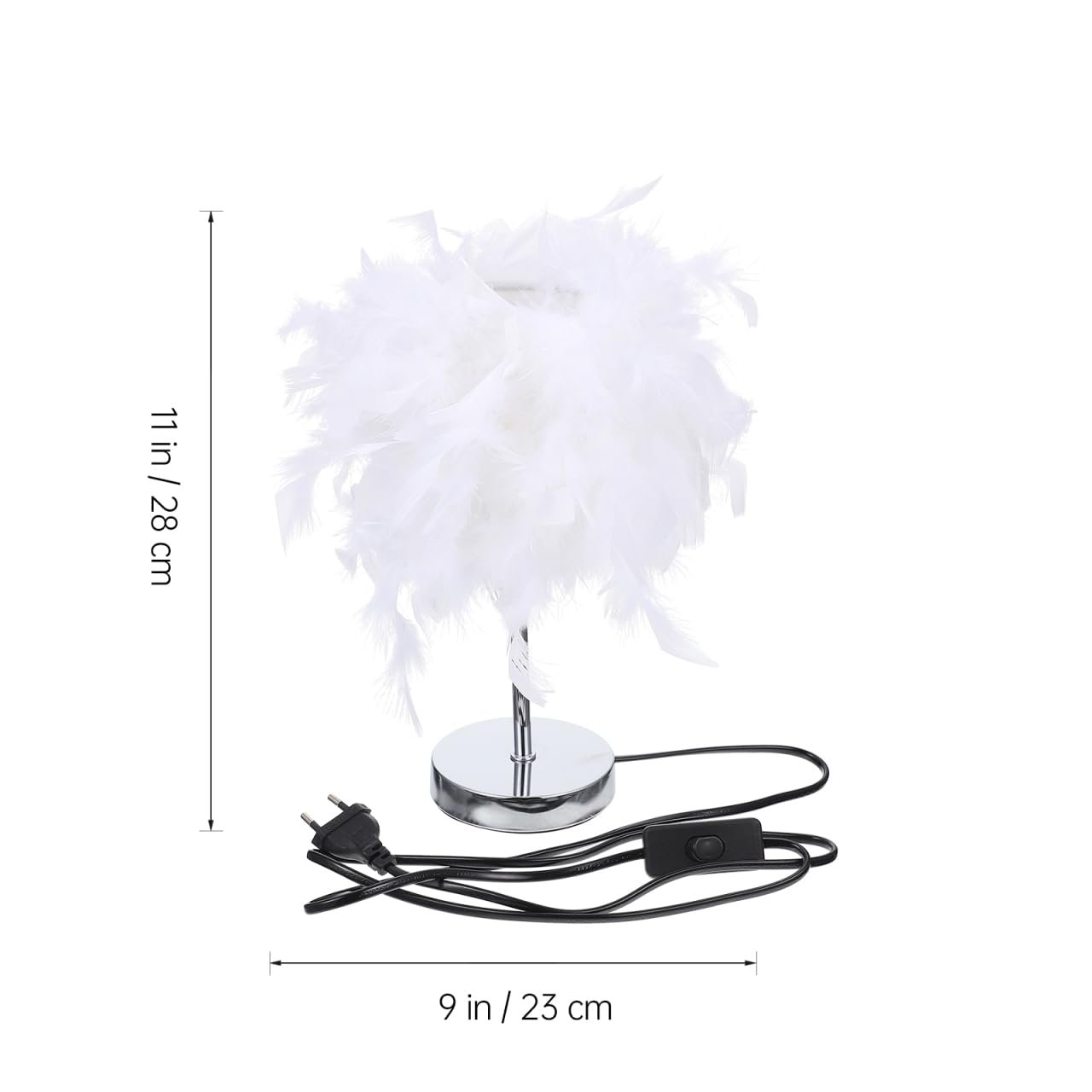 Настільна лампа UKCOCO з пір’ям White European Plug, фото №7