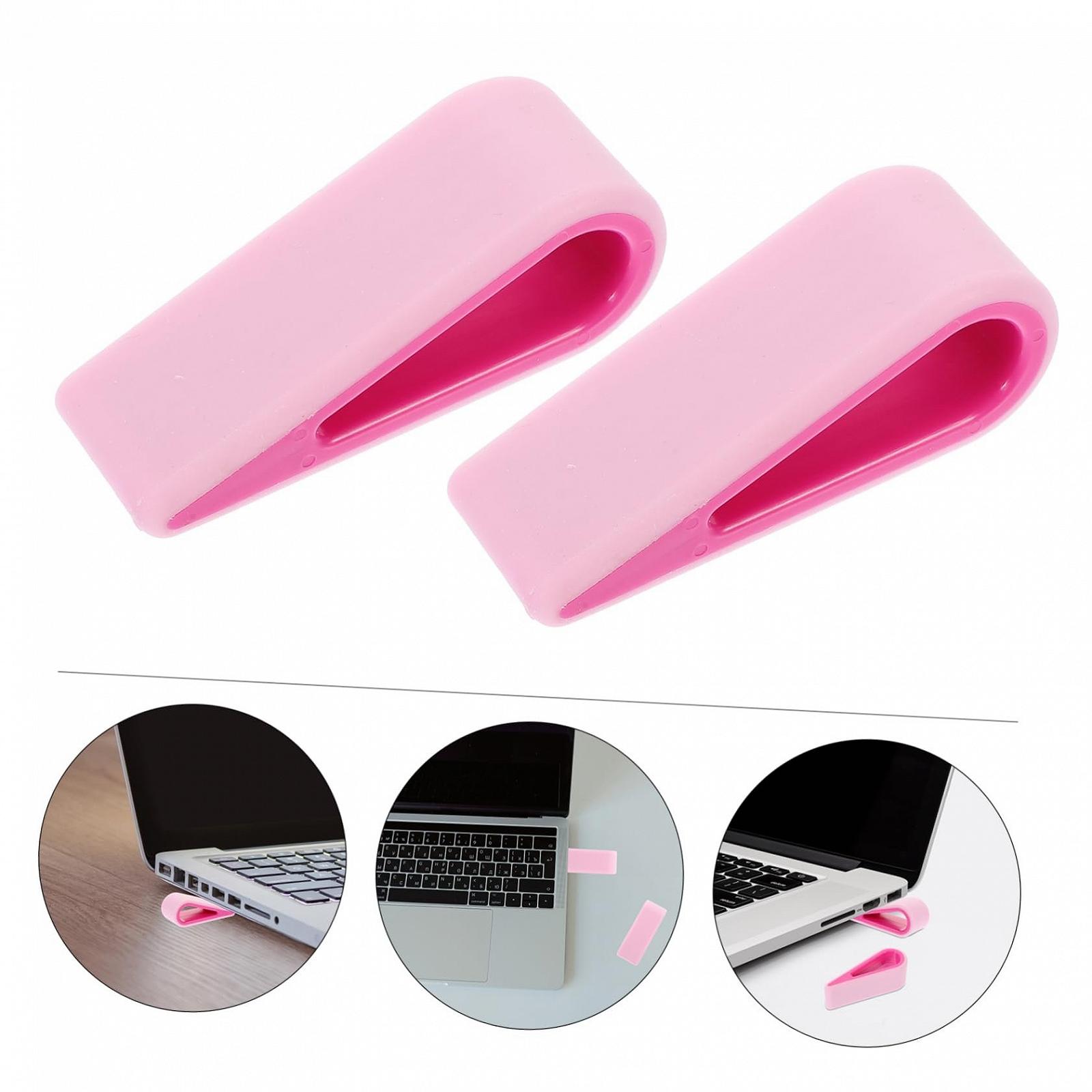 Регулируемая по высоте подставка для ноутбука Rosy, держатель для ноутбука с охлаждением, нескользящая и стабильная для эргономичного рабочего стола или кровати, 2 шт. в упаковке, фото №3