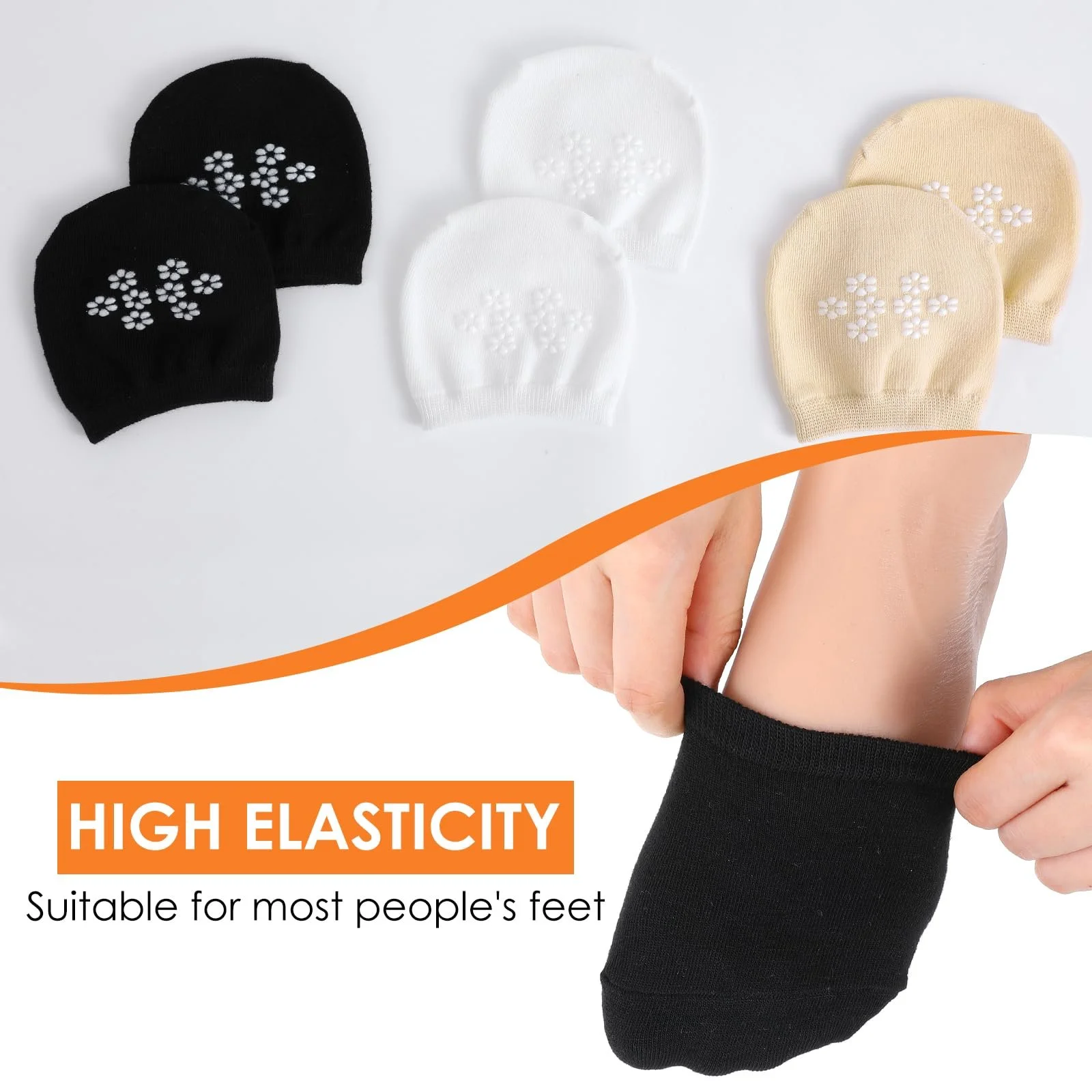 Жіночі шкарпетки з пальцями 6 пар дихаючі напівшкарпетки протиковзкі, фото №2